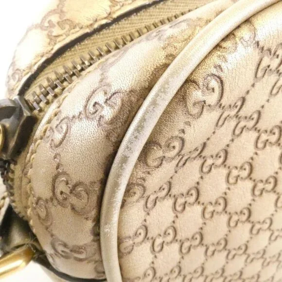 Gucci Shoulder Bag Leather Gold - Picture 5 of 10